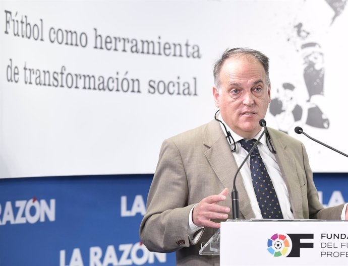 Javier Tebas, presidente de LaLiga en un acto de La Razón