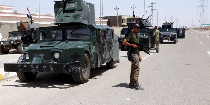 Patrulla del Ejército iraquí en Ramadi.