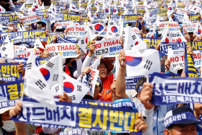 Protestas en Corea del Sur contra el despliegue del THAAD
