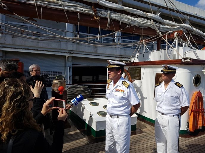 El comandante del 'Juan Sebastián Elcano' a su llegada a Nueva York