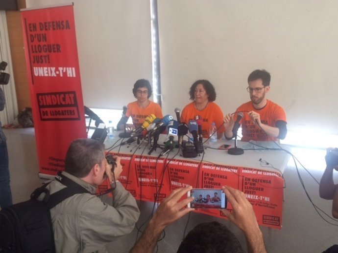 Rueda de prensa en Barcelona del primer sindicato de inquilinos