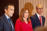Susana Díaz e industrias del Campo de Gibraltar exigen al Gobierno compromiso presupuestario con la Algeciras-Bobadilla