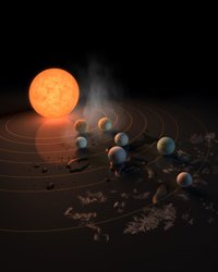 Entre los mundos de TRAPPIST 1 no caben lunas, y eso complica la vida