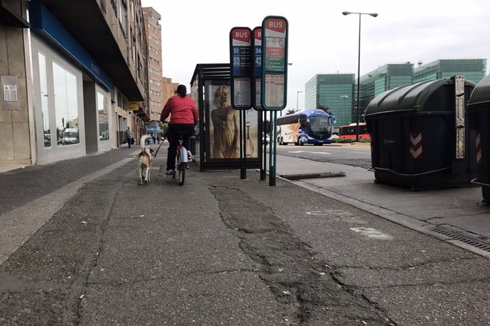 Una de las aceras de la avenida de Navarra