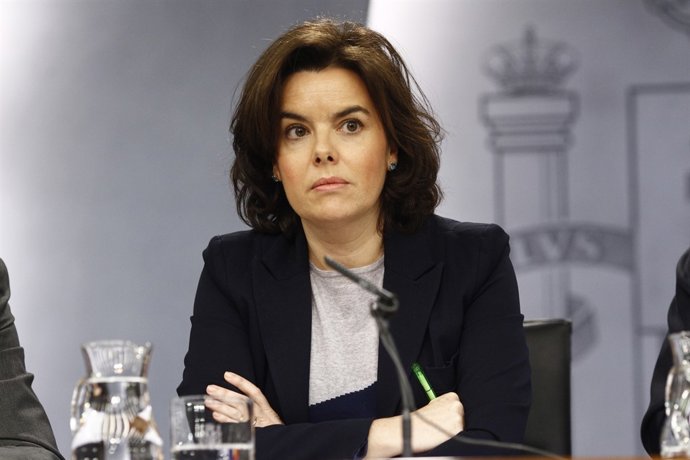 Soraya Sáenz de Santamaría en la roda de premsa després del Consell de Ministres
