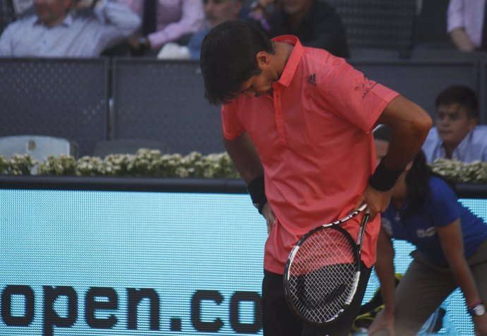 Fernando Verdasco deprimido durante el Mutua Madrid Open 2015