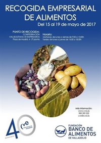 Recogida de alimentos entre el 15 y el 19 de mayo a favor del Banco de Alimentos