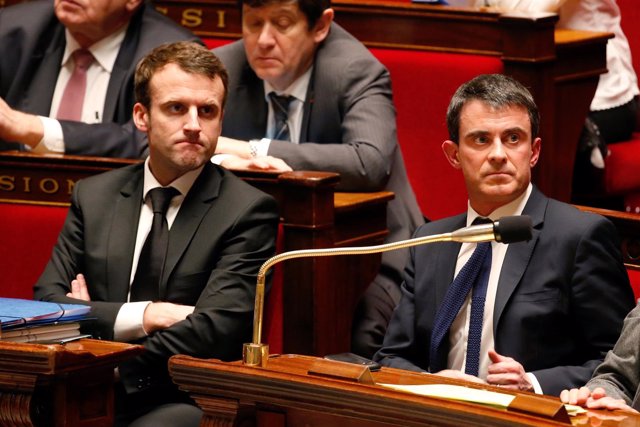 Emmanuel Macron y Manuel Valls