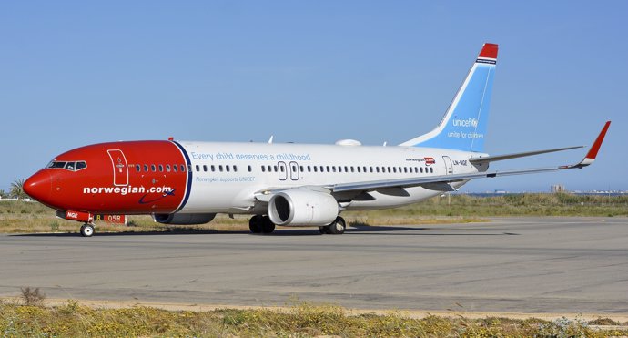 Un avión de Norwegian dedicado a su campaña con Unicef 