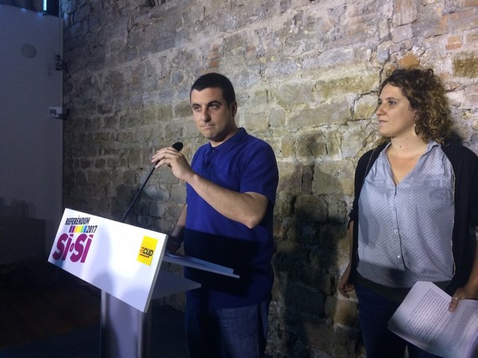 Els portaveus del Secretariat Nacional de la CUP, Quim Arrufat i Núria Gibert