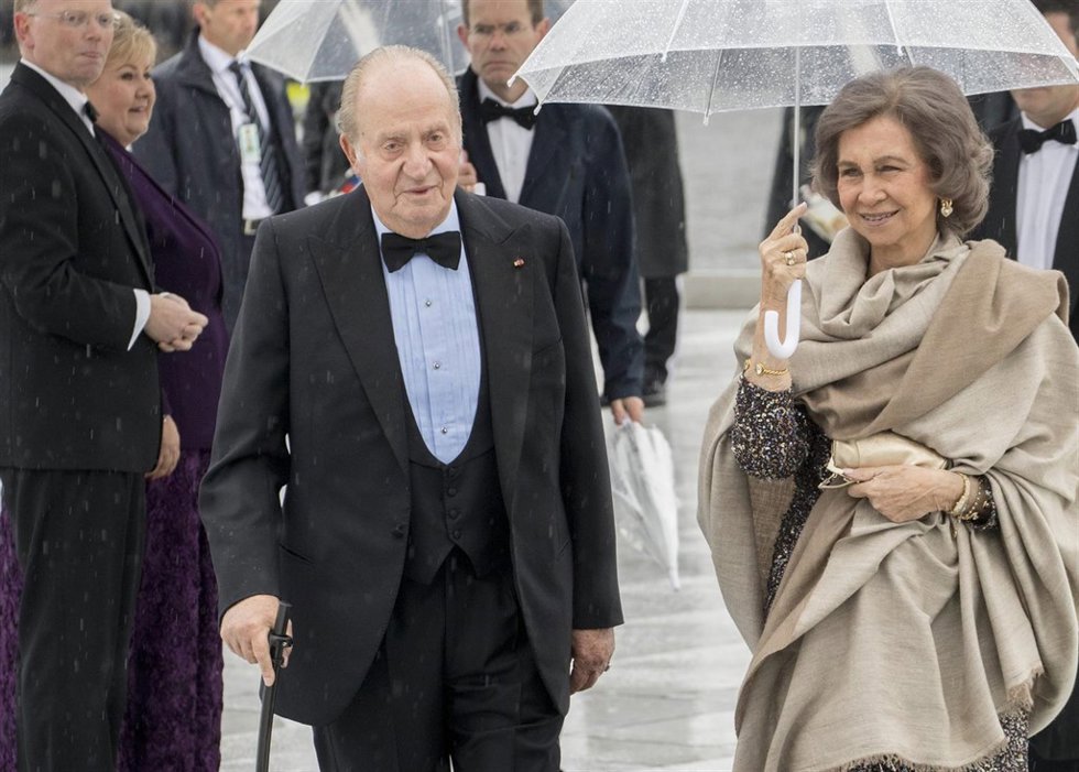 Los reyes eméritos de España en la cena de cumpleaños de los reyes de Noruega
