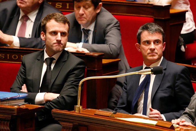 Emmanuel Macron y Manuel Valls