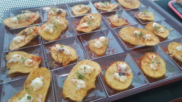 Platos elaborados en la demostración gastronómica celebrada en Expoliva.