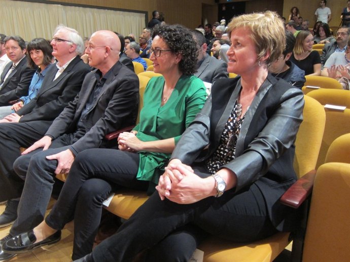 L'exconseller J.M.Tresserras, i les dirigents d'ERC M.Rovira i A.Simó.