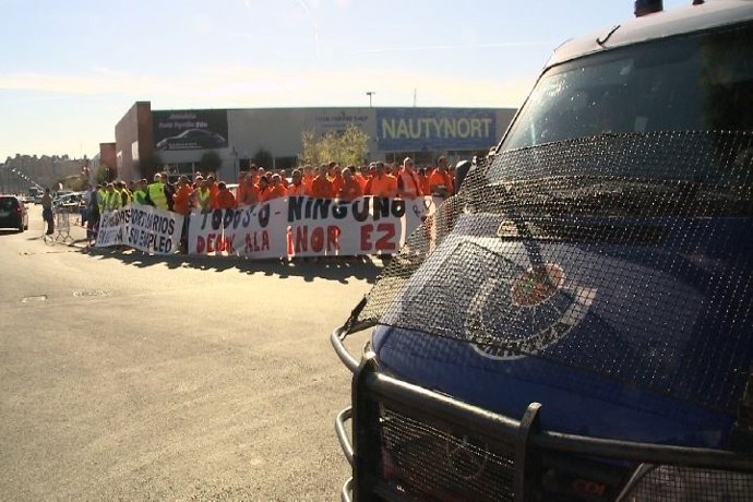 Protesta d'estibadors a Getxo (Biscaia)