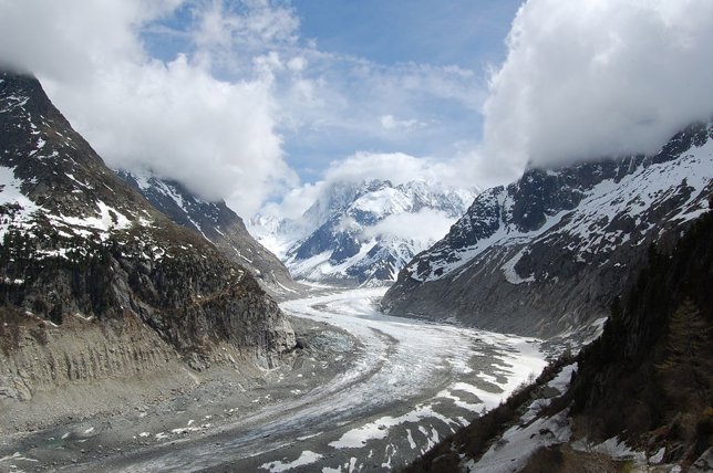 Glaciar Mer du Glace en los Alpes