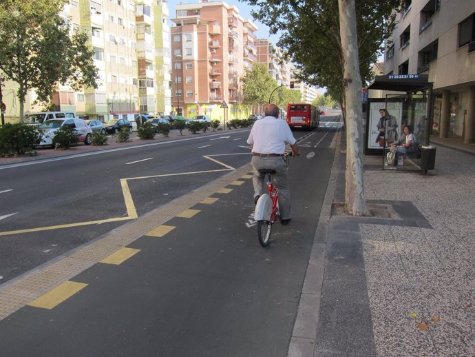 Ciclista en carril bici