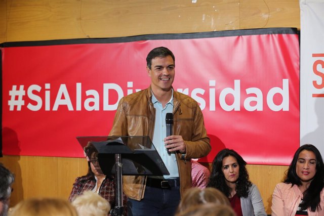 Pedro Sánchez en un acto en Madrid