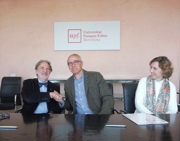 El musicólogo Jorge de Persia y el rector de la UPF Jaume Casals