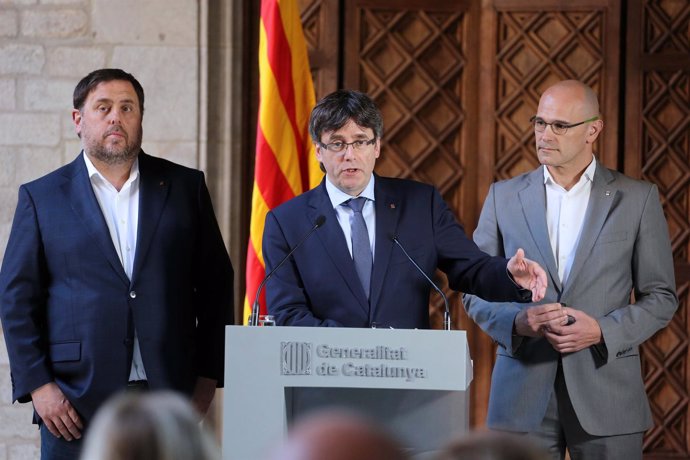 O.Junqueras, C.Puigdemont y R.Romeva valoran la sentencia del 9N