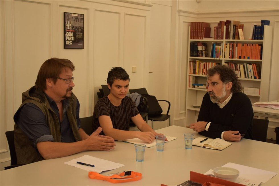 Reunión entre J.Cuixart (Òmnium) y X.Domènech (Un País en Comú)