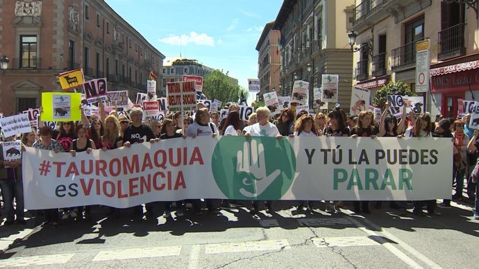 Manifestación antitaurina en Madrid
