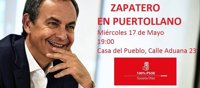 Zapatero asiste en Puertollano este miércoles a un acto de apoyo a Susana Díaz
