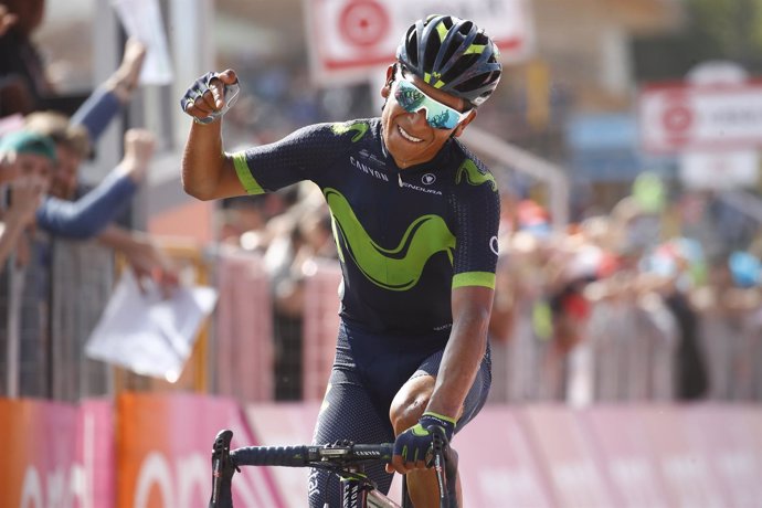 El ciclista colombiano del Movistar Team Nairo Quintana