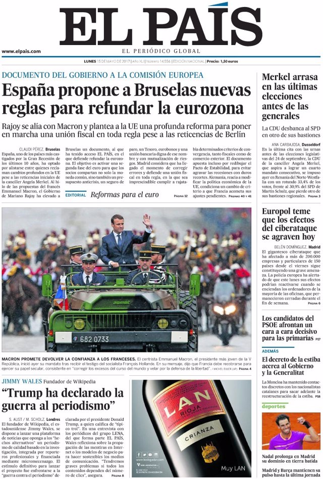 Portada de El País