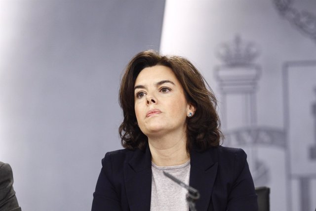 Soraya Sáenz de Santamaría en la rueda de prensa tras el Consejo de Ministros