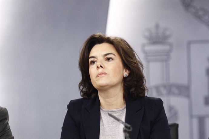 Soraya Sáenz de Santamaría en la roda de premsa després del Consell de Ministres