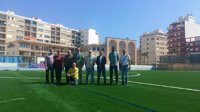 Termina la instalación de césped artificial en el campo de fútbol de La Antoniana (Camp Redó)