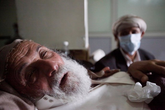 Enfermos de cólera en Saná
