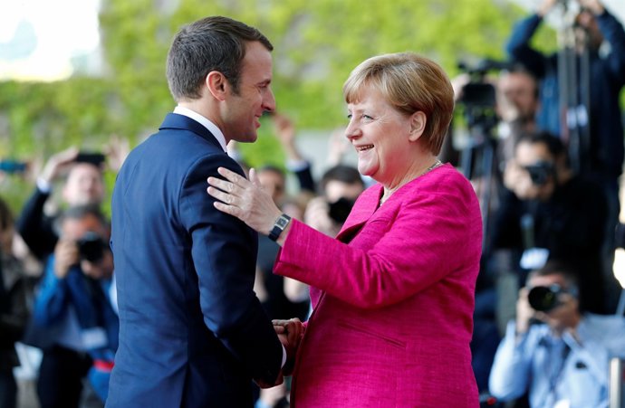 Emmanuel Macron y Angela Merkel
