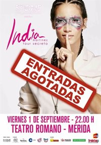 India Martínez agota las entradas para su concierto en el Teatro Romano de Mérida del 1 de septiembre