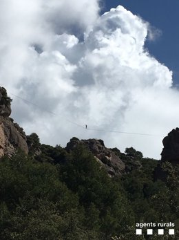 Troben una instal·lació il·legal de funambulisme en un parc de Matadepera