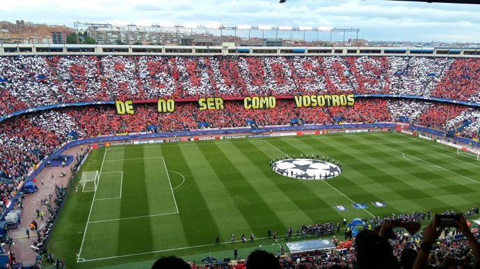 El Calderón abans del derbi de Champions