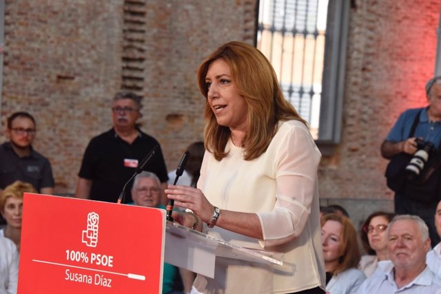 Susana Díaz, en un acto con militantes en Madrid