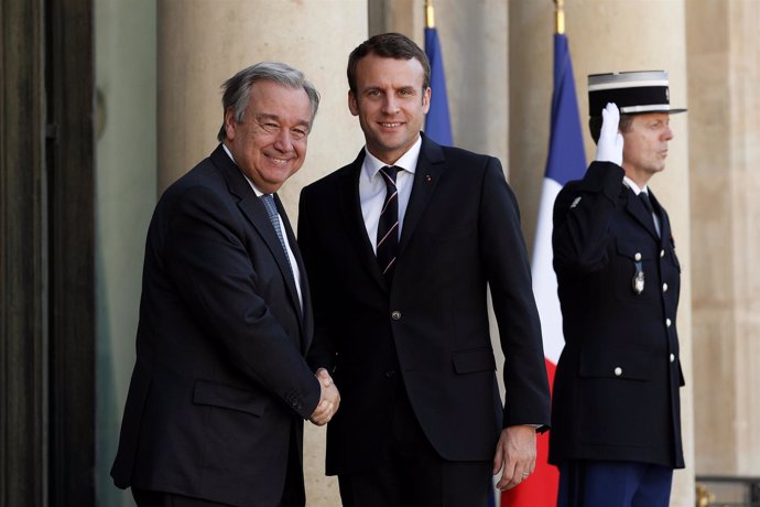 Emmanuel Macron y António Guterres