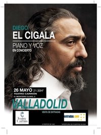 Diego 'El Cigala' interpretará el 26 de mayo en el Carrión de Valladolid 'Voz y piano'