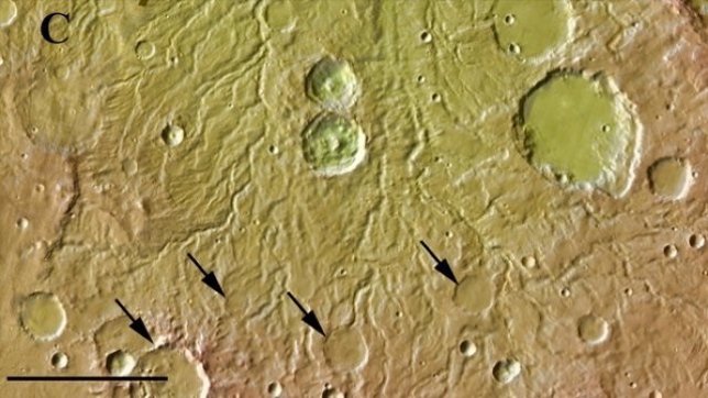 Redes de valles marcianos muestran indicios de escorrentía por lluvia