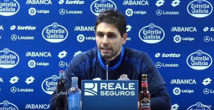 Germán Darío Lux, del Deportivo, en roda de premsa