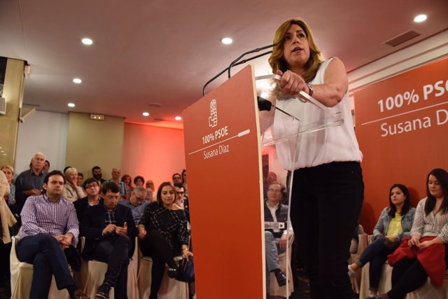 Susana Díaz, en un acto con militantes en Valladolid