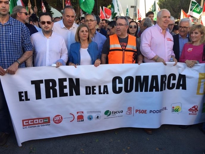 Irene García en la manifestación por la Algeciras-Bobadilla