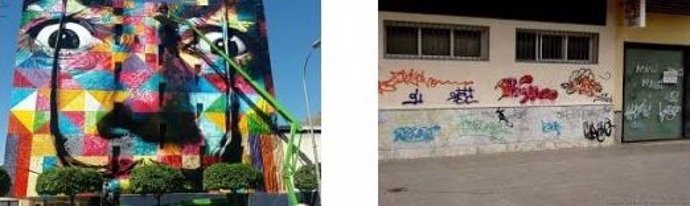 Grafiti artístico y vandálico