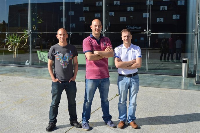 Tres ingenieros de Boecillo que han solicitado patente.                         