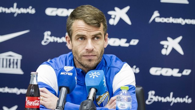 Duda, jugador del Màlaga, en roda de premsa