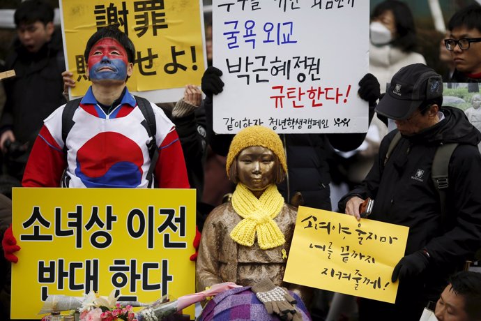 Manifestación por las esclavas sexuales coreanas en Seúl