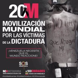 Cartel de la protesta de los opositores venezolanos del 20M