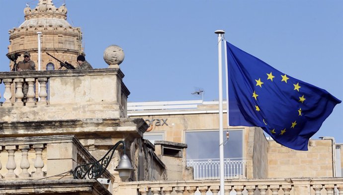 Bandera europea en Malta